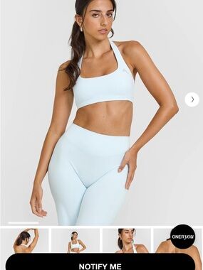 Oner active cloud blue halter sports bra wisteria